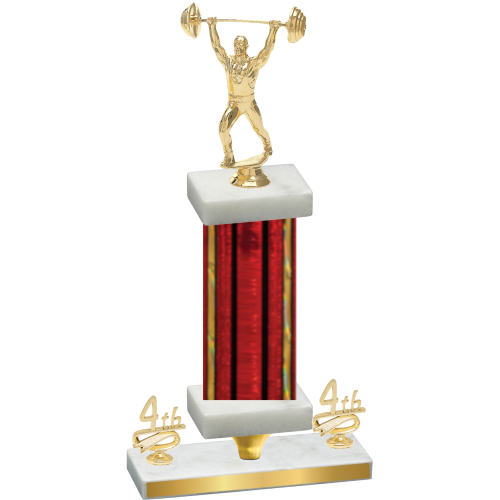 Premium Single Red Glacier Fourth Place Weights Trophy