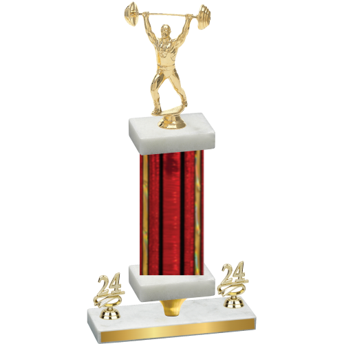 Premium Single Red Glacier Year Weights Trophy