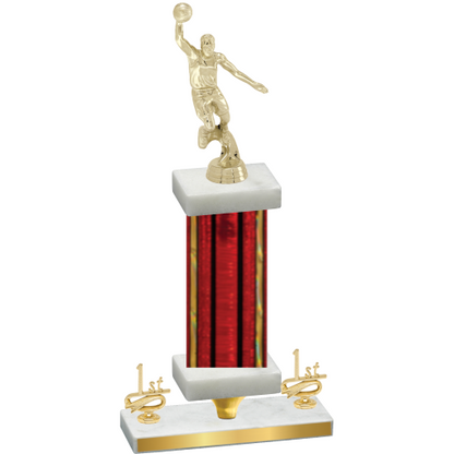 Premium Single Red Glacier First Place Basketball Trophy