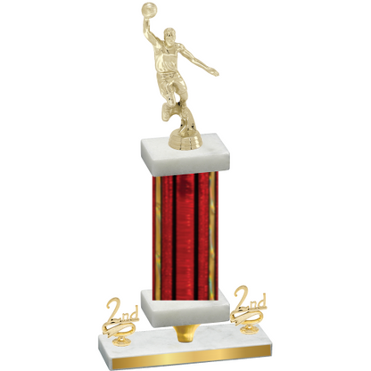 Premium Single Red Glacier Second Place Basketball Trophy