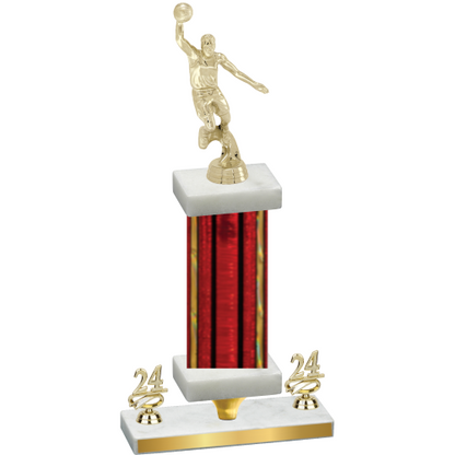 Premium Single Red Glacier Year Basketball Trophy