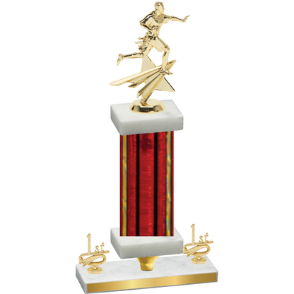 Premium Single Red Glacier First Place Flag Football Trophy