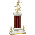 Premium Single Red Glacier Victory Flag Football Trophy