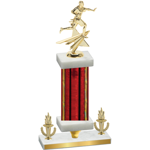 Premium Single Red Glacier Victory Flag Football Trophy