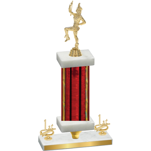 Premium Single Red Glacier First Place Majorette Trophy