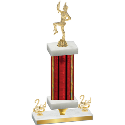 Premium Single Red Glacier Second Place Majorette Trophy