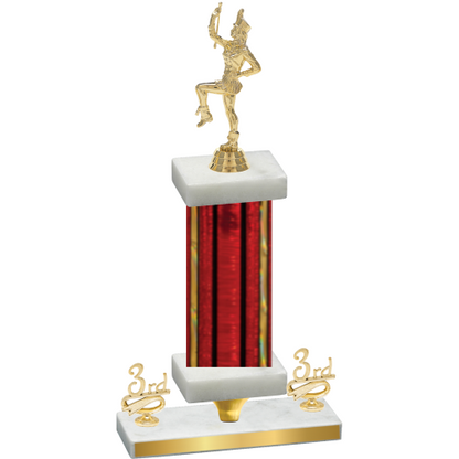 Premium Single Red Glacier Third Place Majorette Trophy