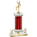 Premium Single Red Glacier Year Majorette Trophy
