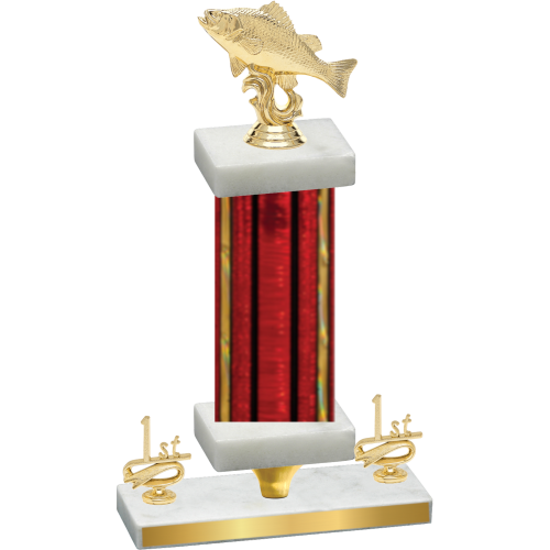 Premium Single Red Glacier First Place Fishing Trophy