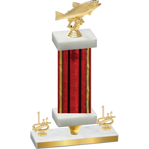 Premium Single Red Glacier First Place Fishing Trophy