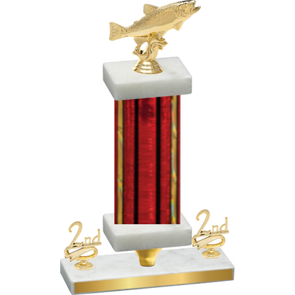 Premium Single Red Glacier Second Place Fishing Trophy