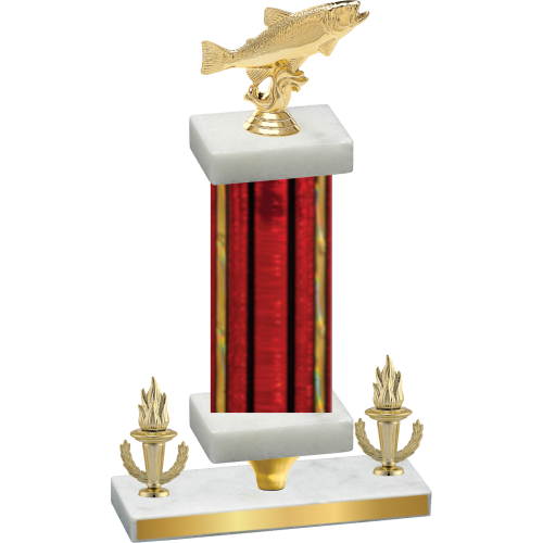 Premium Single Red Glacier Victory Fishing Trophy