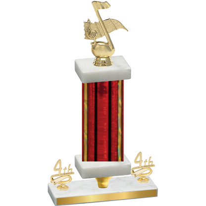 Premium Single Red Glacier Fourth Place Music Trophy