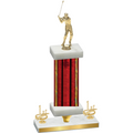 Premium Single Red Glacier First Place Golf Trophy