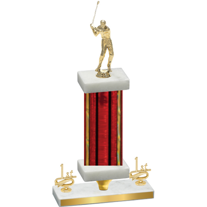 Premium Single Red Glacier First Place Golf Trophy