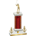 Premium Single Red Glacier Victory Golf Trophy