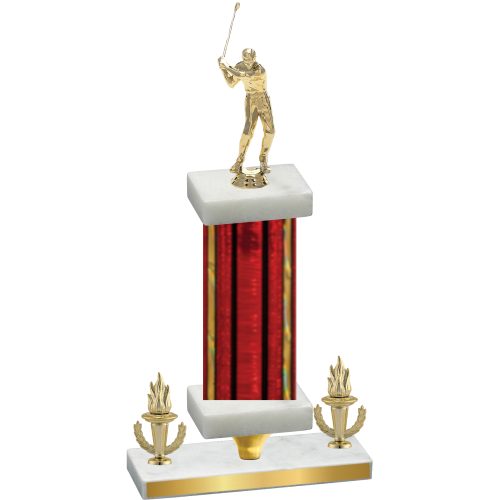 Premium Single Red Glacier Victory Golf Trophy