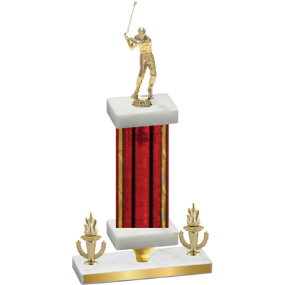 Premium Single Red Glacier Victory Golf Trophy