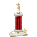 Premium Single Red Glacier First Place Golf Trophy
