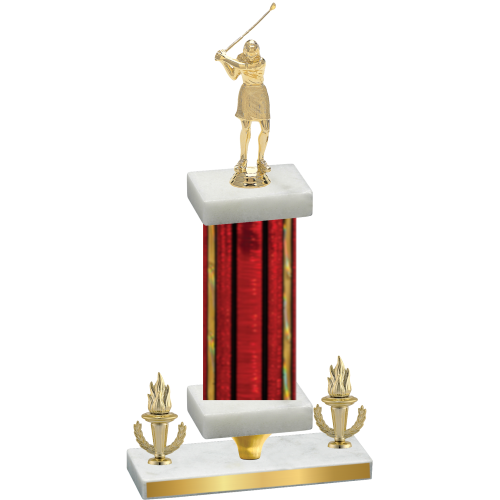 Premium Single Red Glacier Victory Golf Trophy