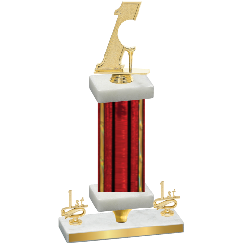 Premium Single Red Glacier First Place Golf Trophy