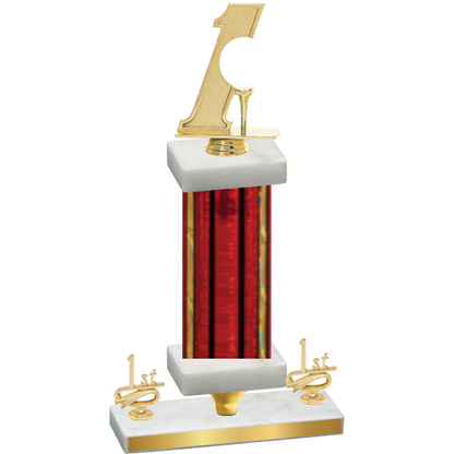 Premium Single Red Glacier First Place Golf Trophy