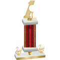Premium Single Red Glacier Second Place Golf Trophy