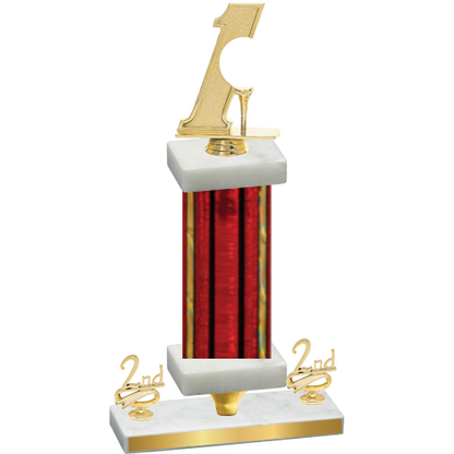 Premium Single Red Glacier Second Place Golf Trophy