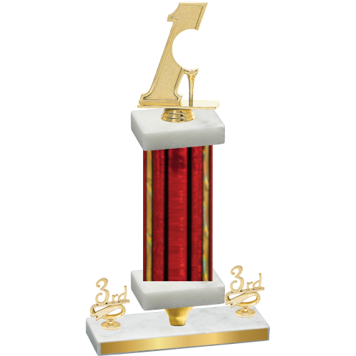 Premium Single Red Glacier Third Place Golf Trophy