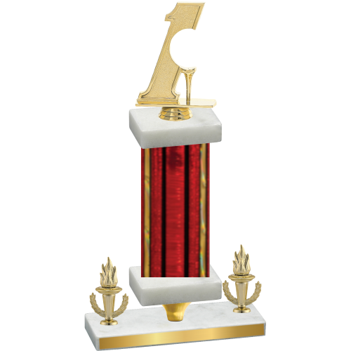 Premium Single Red Glacier Victory Golf Trophy