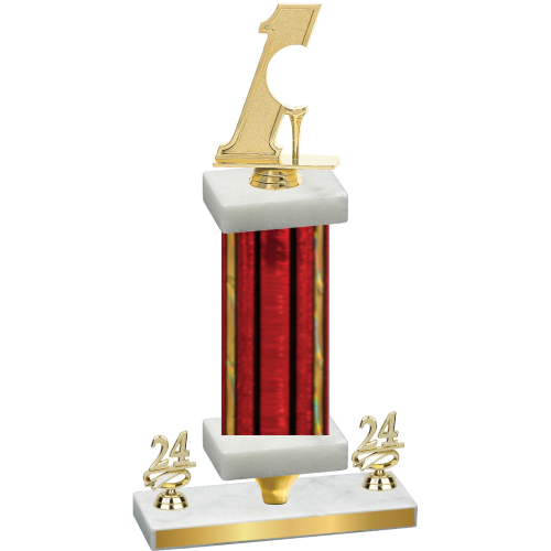 Premium Single Red Glacier Year Golf Trophy