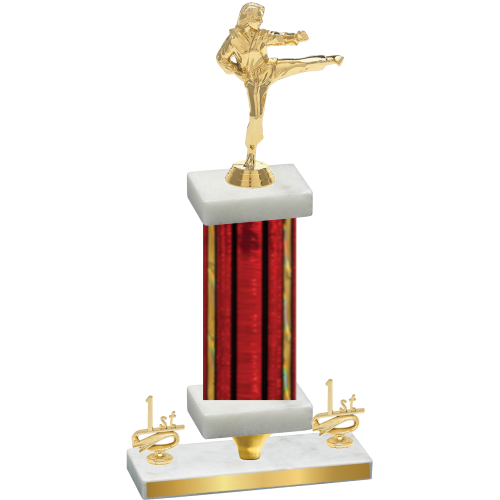 Premium Single Red Glacier First Place Karate Trophy