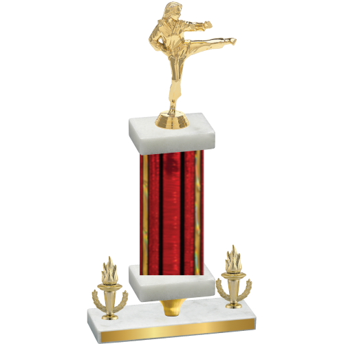 Premium Single Red Glacier Victory Karate Trophy