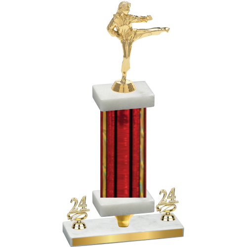 Premium Single Red Glacier Year Karate Trophy