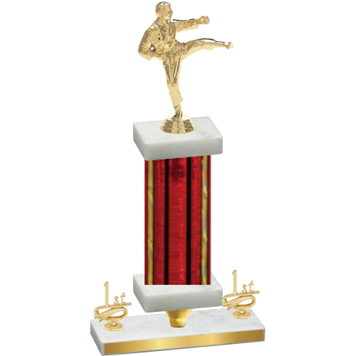 Premium Single Red Glacier First Place Karate Trophy