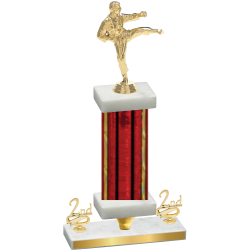 Premium Single Red Glacier Second Place Karate Trophy