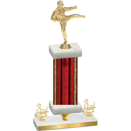 Premium Single Red Glacier Third Place Karate Trophy