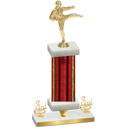 Premium Single Red Glacier Third Place Karate Trophy