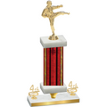 Premium Single Red Glacier Fourth Place Karate Trophy