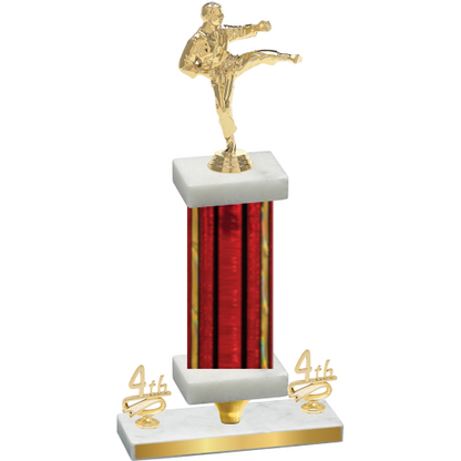 Premium Single Red Glacier Fourth Place Karate Trophy