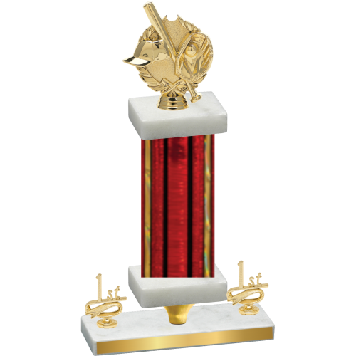 Premium Single Red Glacier First Place Baseball Trophy