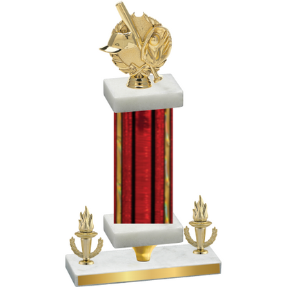 Premium Single Red Glacier Victory Baseball Trophy