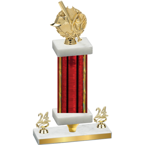 Premium Single Red Glacier Year Baseball Trophy