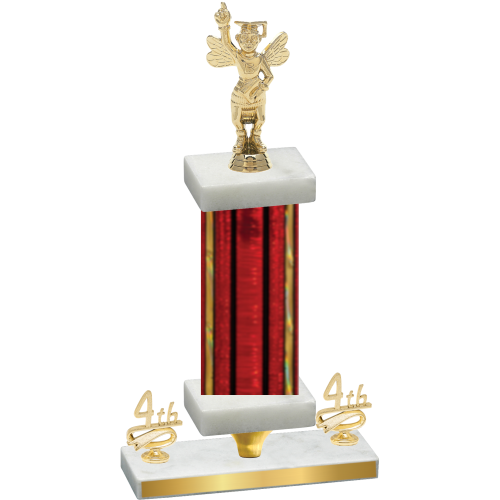 Premium Single Red Glacier Fourth Place Academics Trophy