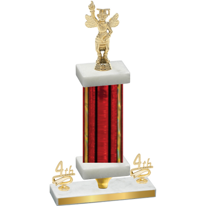 Premium Single Red Glacier Fourth Place Academics Trophy