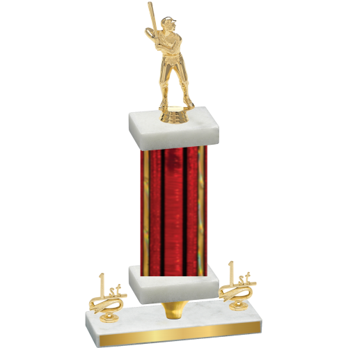 Premium Single Red Glacier First Place Baseball Trophy