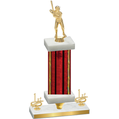 Premium Single Red Glacier First Place Baseball Trophy