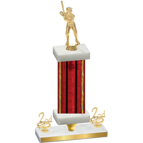 Premium Single Red Glacier Second Place Baseball Trophy