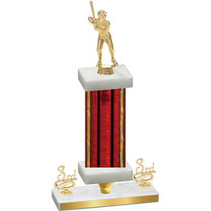 Premium Single Red Glacier Third Place Baseball Trophy