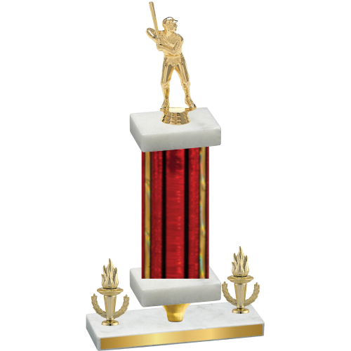 Premium Single Red Glacier Victory Baseball Trophy